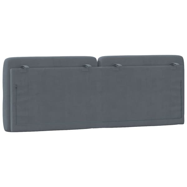 Headboard Cushion Dark Grey 120 cm Velvet