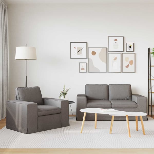 Soffset 2 pcs Taupe 162 x 80 x 82 cm tyg