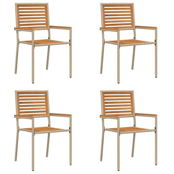 Trädgårds stapelbara stolar 4 pcs Brun och beige