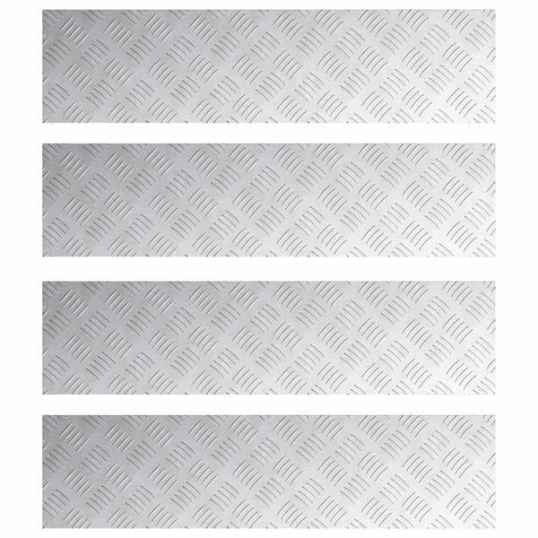 Trappsteg Rektangulär 4 pcs Silver 80 x 20 cm Aluminium