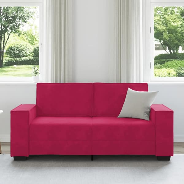 2-sitssoffa vinröd 180x78x84 cm sammet