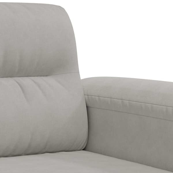 3-sitssoffa Ljusgrå 180 cm mikrofibertyg