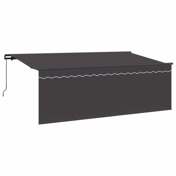 Utfällbar markis Antracit 350 x 200 cm Polyester och aluminium