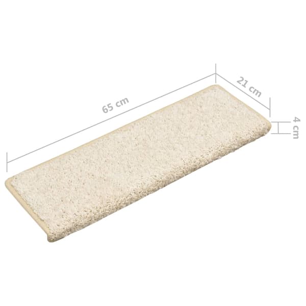 Trappmattor 10 st 65x21x4 cm vita rektangulära kanter