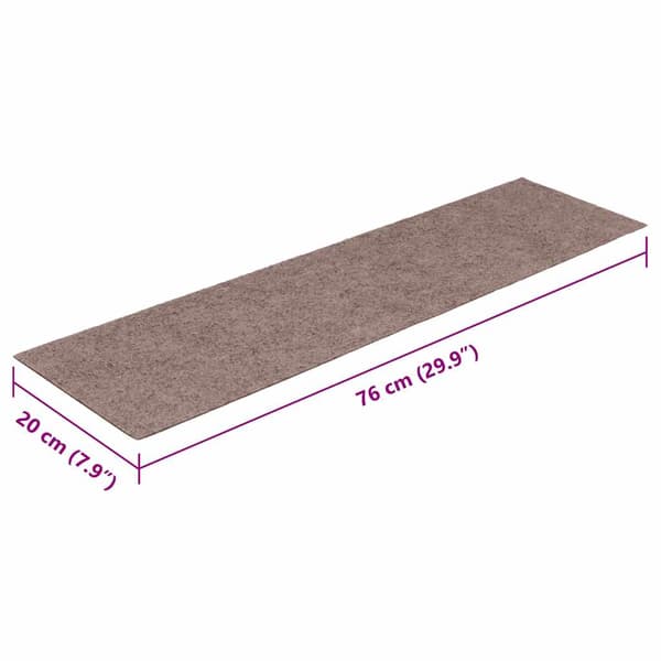 Trappmattor självhäftande 30 st 76x20 cm ljusbruna rektangulära