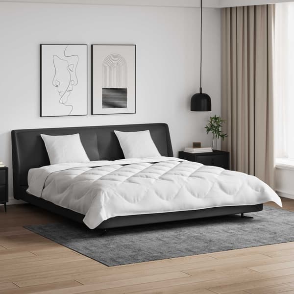 Duntäcke med Kuddar med kudde 3 pcs Vit Mikrofiber