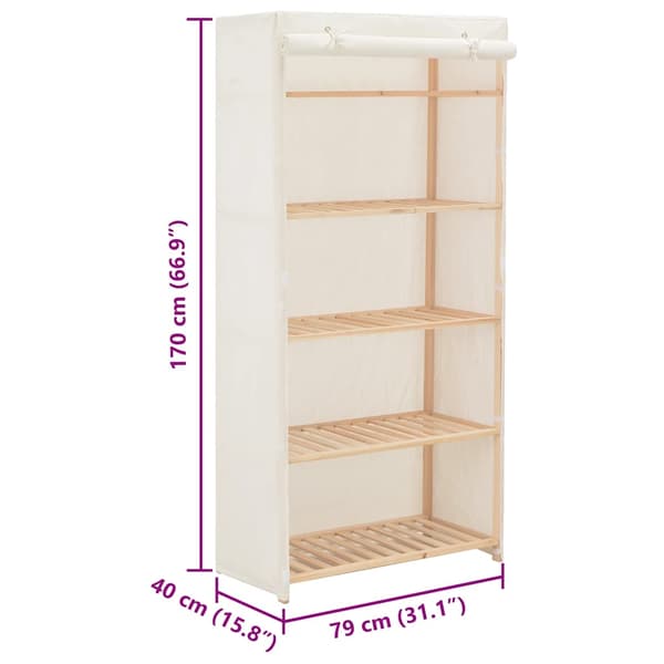 Garderob 79x40x170 cm vit tyg