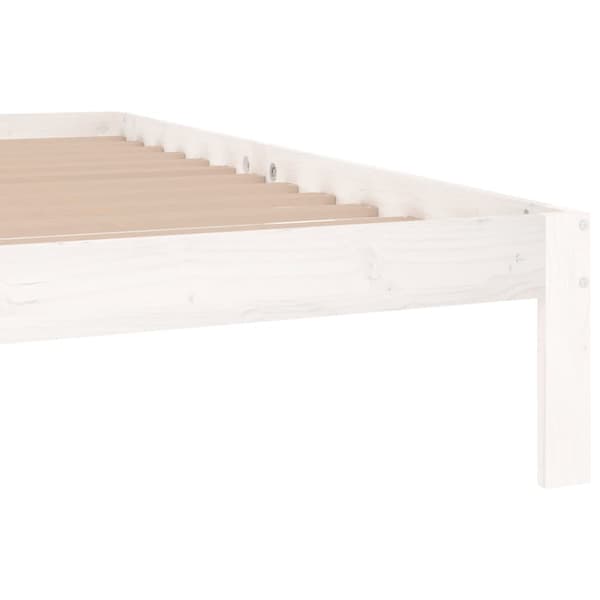Sängram vit massiv furu 200x200 cm