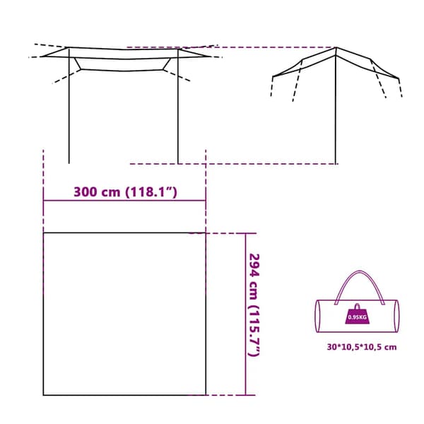 Tarp blå 300x294 cm vattentät