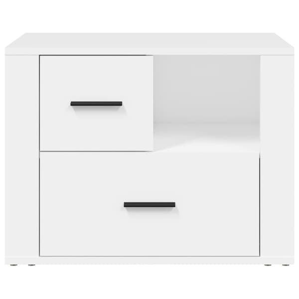 Sängbord vit 60x36x45 cm konstruerat trä