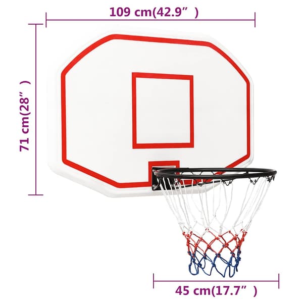 Basketplatta vit 109x71x3 cm polyeten
