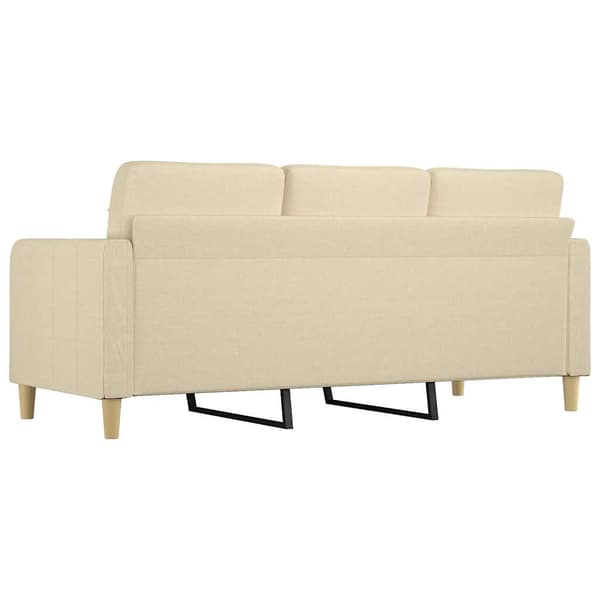 3-sitssoffa gräddvit 180 cm tyg