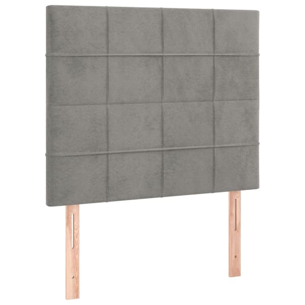 Ramsäng med madrass ljusgrå 90x200 cm sammet