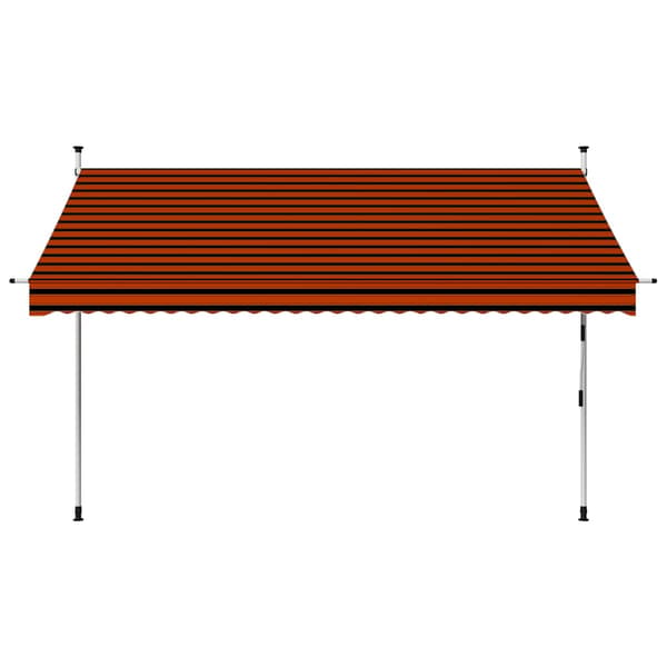 Markis manuellt infällbar 300 cm orange och brun