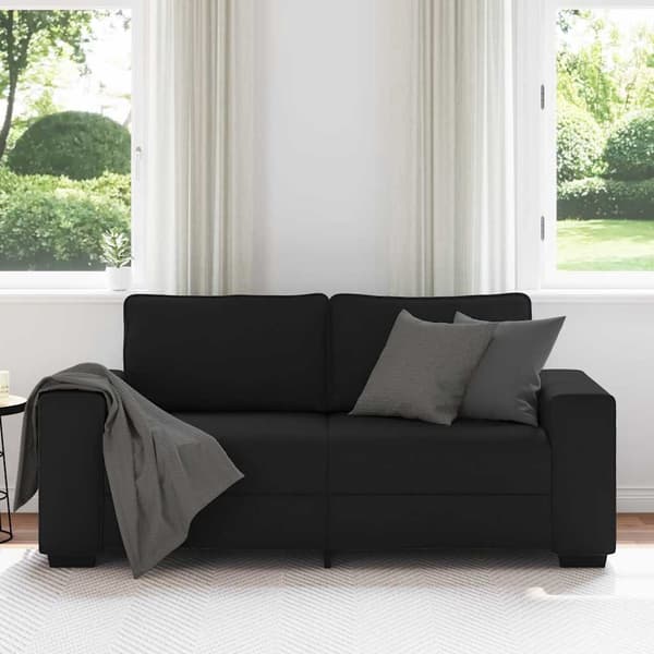2-sitssoffa svart 180x77x82 cm tyg