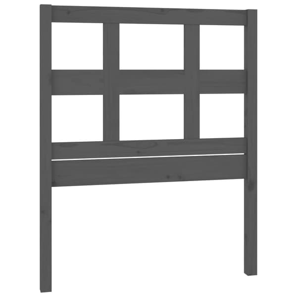 Sänggavel grå 95,5x4x100 cm massiv furu
