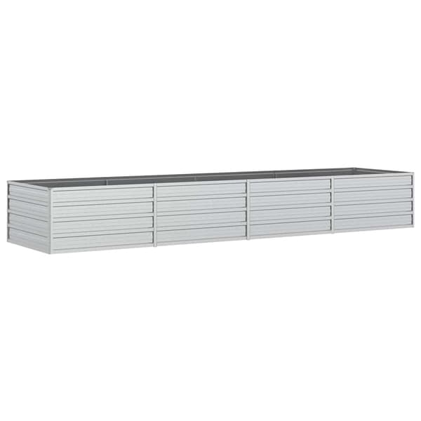 Odlingslåda upphöjd galvaniserat stål 320x80x45 cm silver