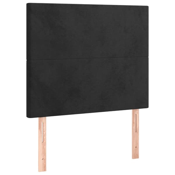 Sänggavel svart 90x5x118/128 cm sammet