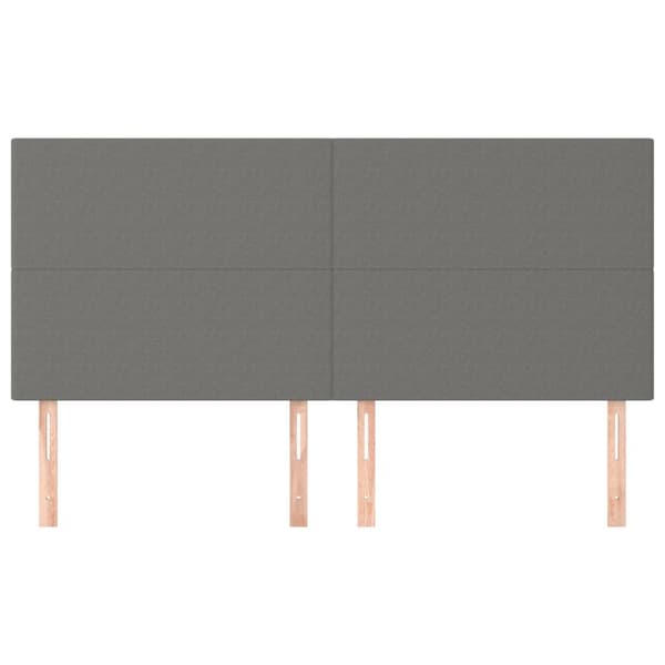 Sänggavel mörkgrå 200x5x118/128 cm tyg