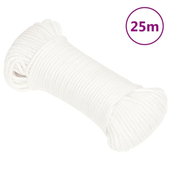 Båtlina helvit 4 mm 25 m polypropylen