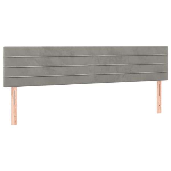 Ramsäng med madrass ljusgrå 160x200 cm sammet