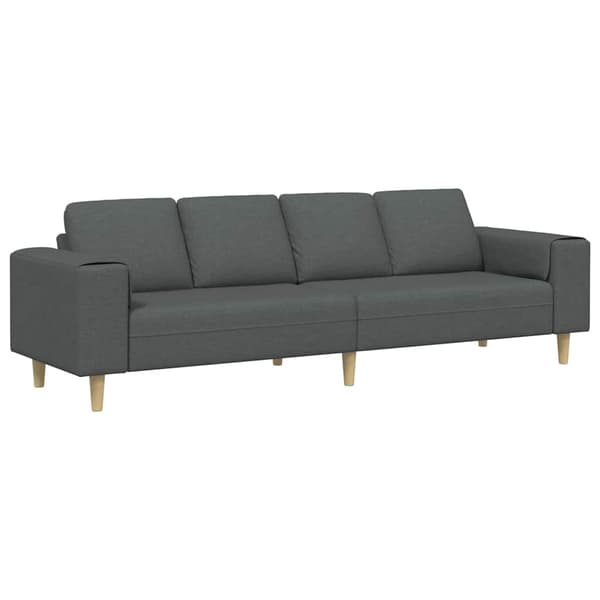 Vardagsrumsoffa Mörkgrå 250 x 77 x 76 cm Polyester