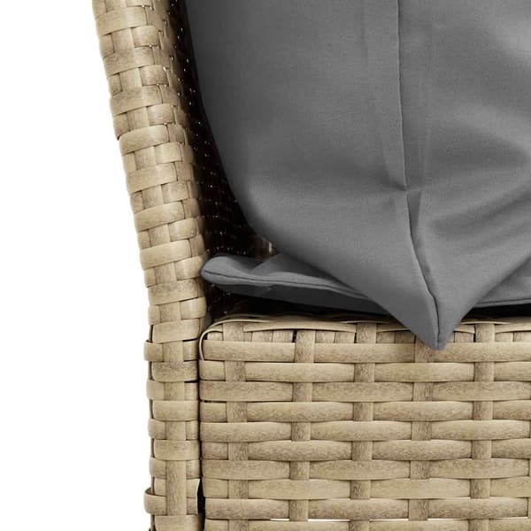 Trädgårdssoffa med dynor beige konstrotting