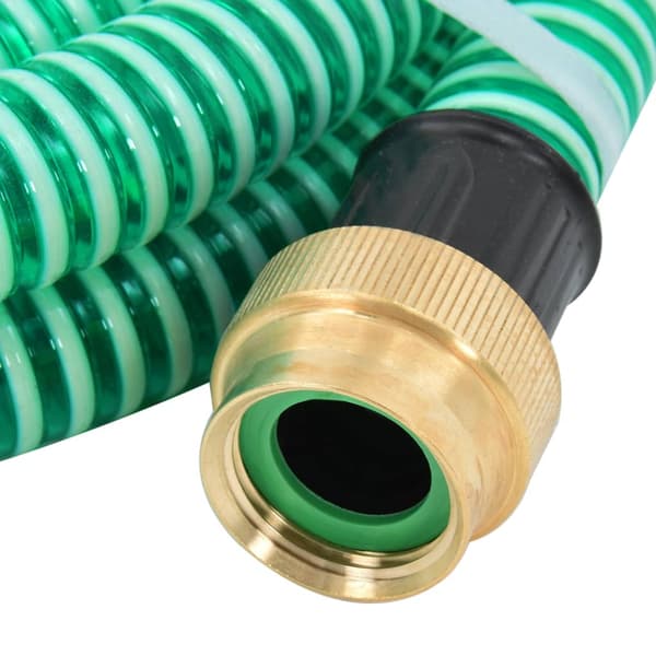 Sugslang med kopplingar mässing grön 1,1" 20 m PVC