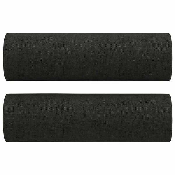 2-sits soffa med prydnadskuddar svart 120 cm tyg