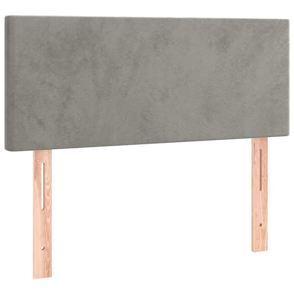 Ramsäng med madrass ljusgrå 100x200 cm sammet