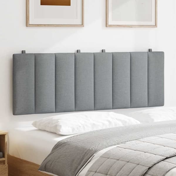 Headboard Cushion "Hanko" Light Grey 120 cm Fabric