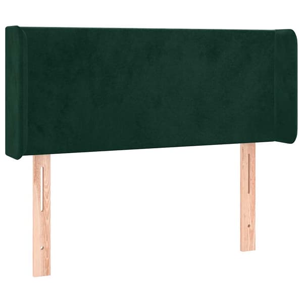 Sänggavel LED mörkgrön 103x16x78/88 cm sammet