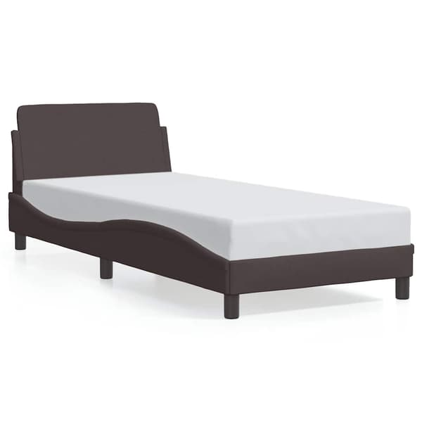 Bed Frame "Dover" Dark Brown 90x190 cm Fabric