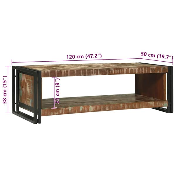 Kaffeebord 120 x 50 x 38 cm Solid återvunnen trä