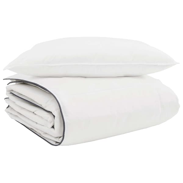 Vinter Täcke med kudde 2 pcs Vit Dunfjäder