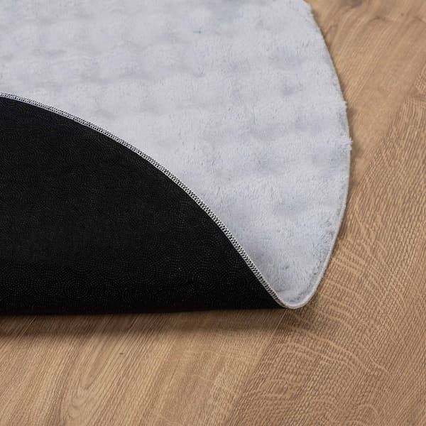 Områdesmattor Rund SIROLO Grå Ø 160 CM Polyester
