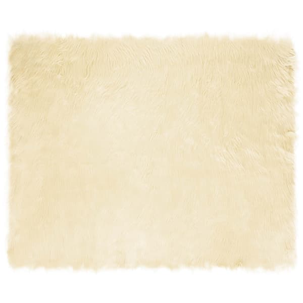 Fuskfäll matta TAFALLA Gräddvit 200 x 280 cm Polyester