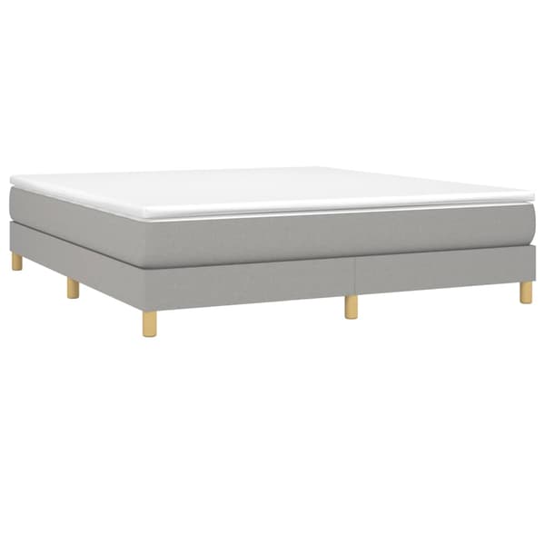 Boxspring-sängram ljusgrå 180x200 cm tyg