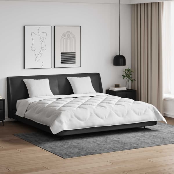 Duntäcke med kudde 3 pcs Vit Mikrofiber