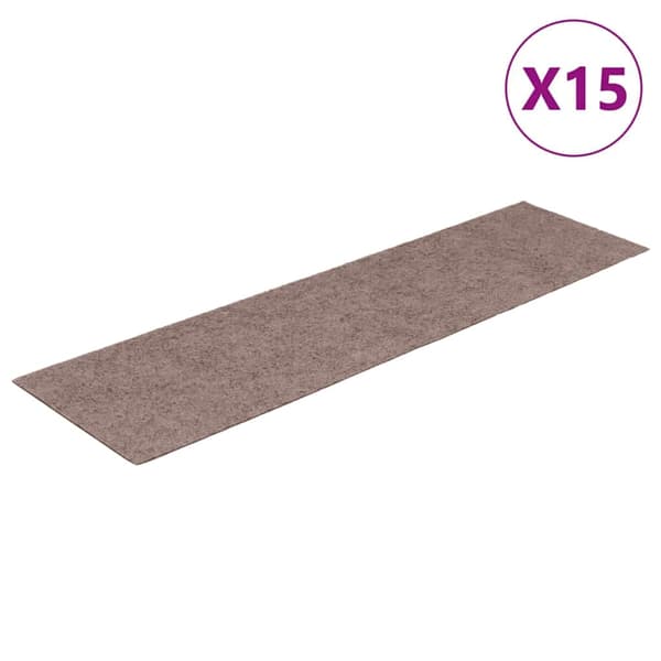 Trappmattor självhäftande 15 st 76x20 cm ljusbruna rektangulära
