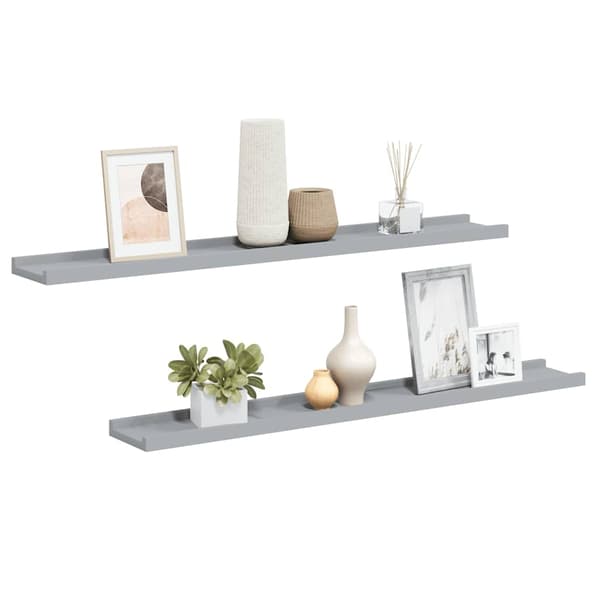 Tavellist 2 st grå 80x9x3 cm MDF
