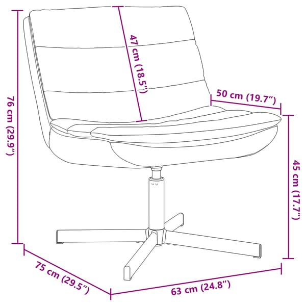 Skrivstol Svart 63 x 75 x 76 cm Glansig PU