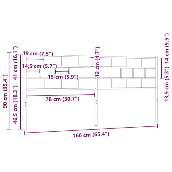 Ersättningsgavel metall vit 160 cm