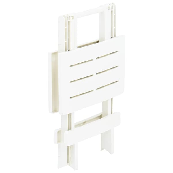 Hopfällbart trädgårdsbord vit 45x43x50 cm plast