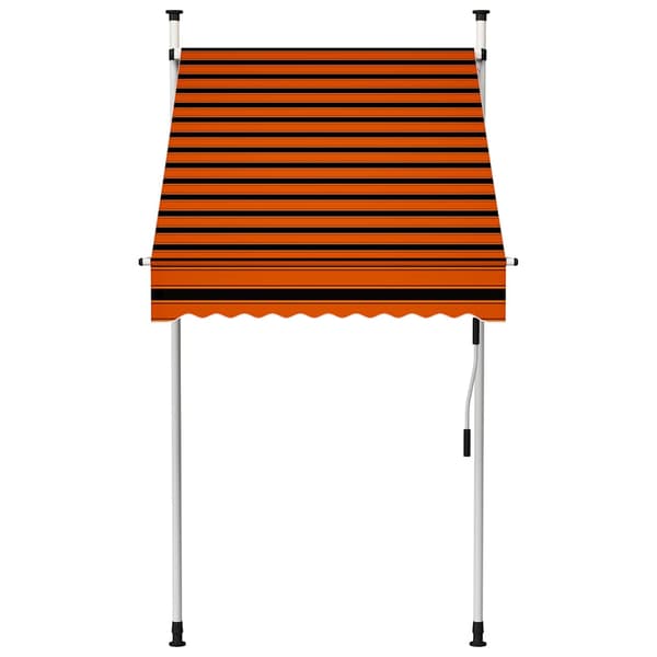 Markis manuellt infällbar 100 cm orange och brun