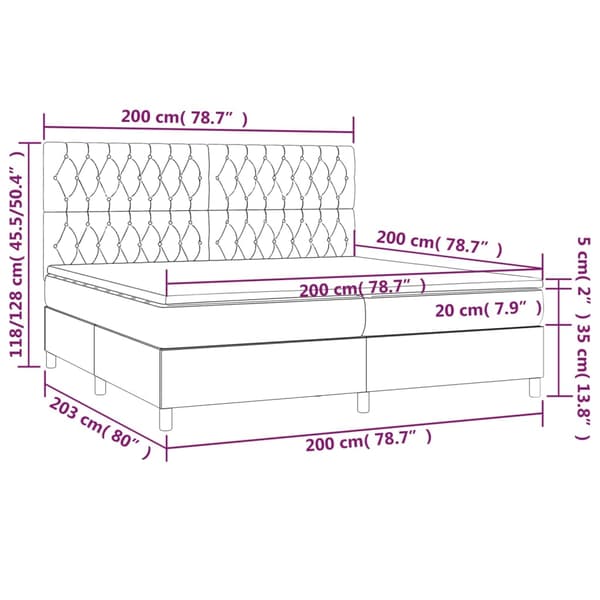 Ramsäng med madrass rosa 200x200 cm sammet