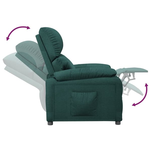 Reclinerfåtölj mörkgrön tyg