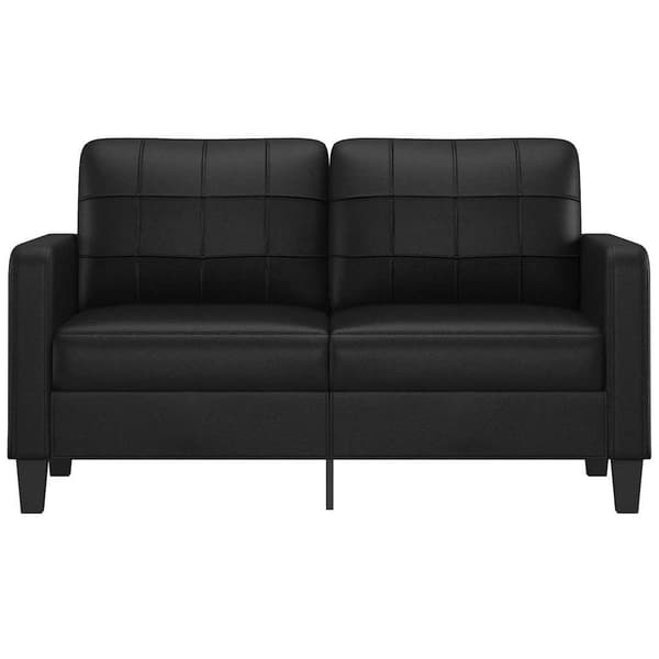 2-sitssoffa svart 140 cm konstläder