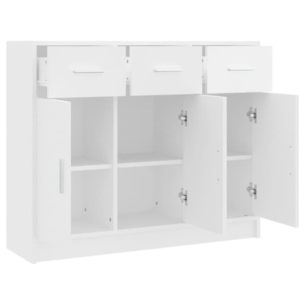Skänk vit 91x28x75 cm konstruerat trä