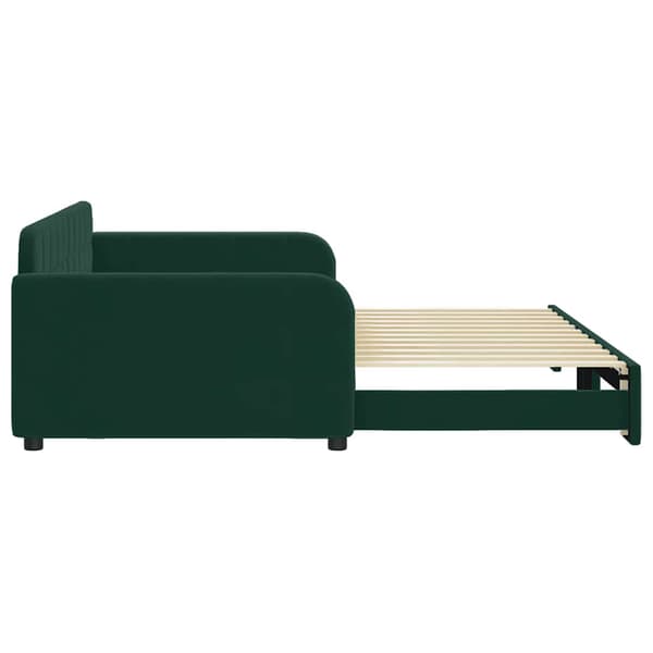 Dagbädd utdragbar mörkgrön 100x200 cm sammet
